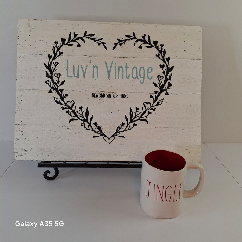 Rae Dunn Jingle Christmas Mug Red‎ Interior Artisan Collection by Magenta White